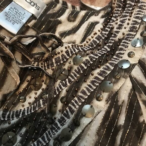 Chico’s silk blend blouse 0 small - Picture 5 of 6